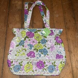 Vera Bradley Floral Purse Green Purple Pink Multicolor Shoulder Bag NEW